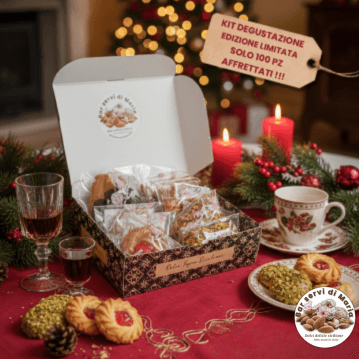 Immagine kit degustazione dolci delizie siciliane su tavola natalizia imbandita